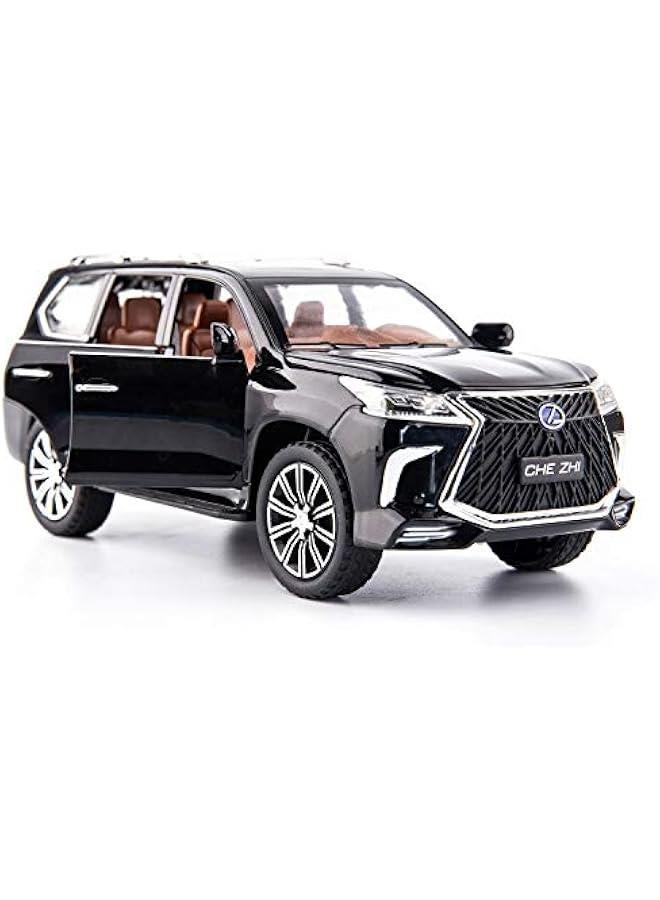 1/24 Lexus 570 Off-Road in Luxury SUV Model Car, Zinc Alloy Pull Back Big Toy car with Sound and Light for Kids Boy Girl Gift (Black) - Image 1